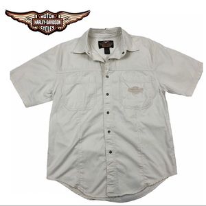Harley Davidson Button Down Freedom Shirt Tan